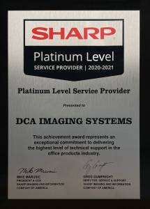 Sharp Platinum Level 2020-2021 Platinum Service Provider Award